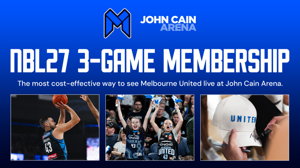 Promotional artwork for a Melbourne United membership package.